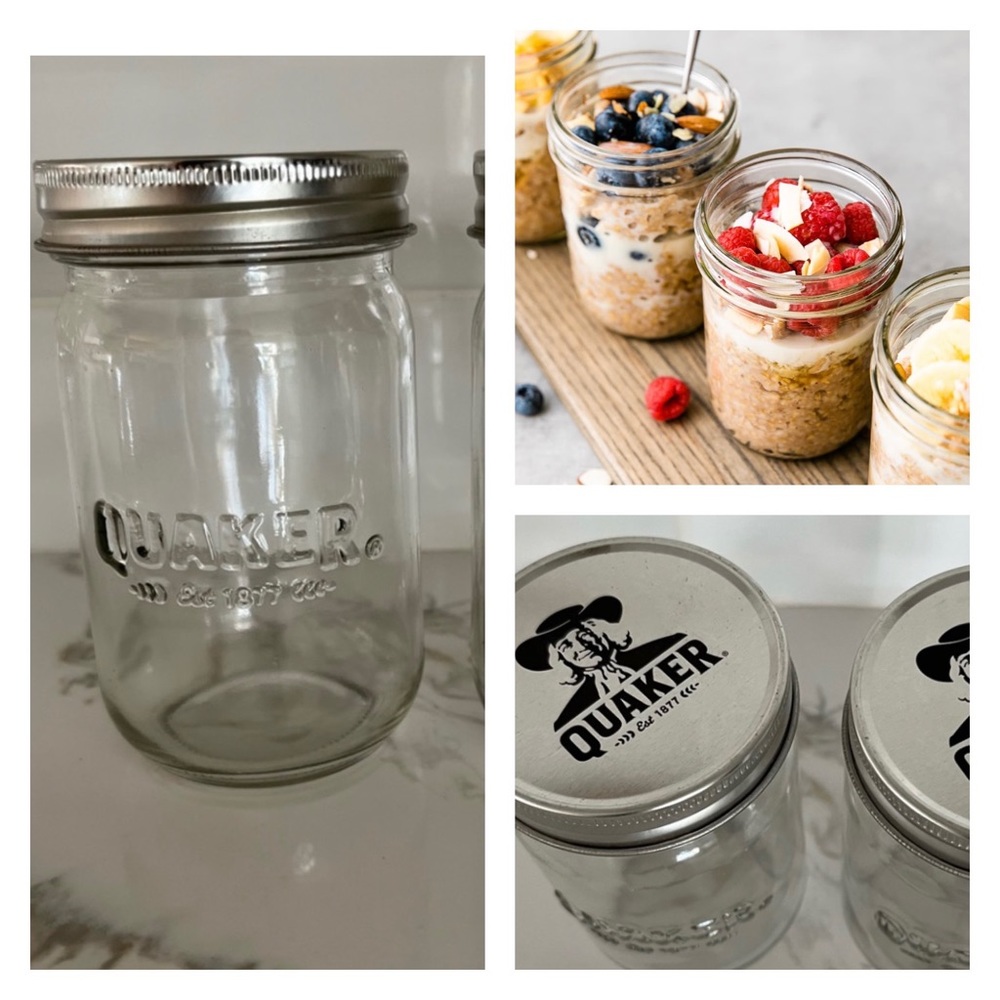 Quaker Oats Glass Jars Excellent Like rare!
